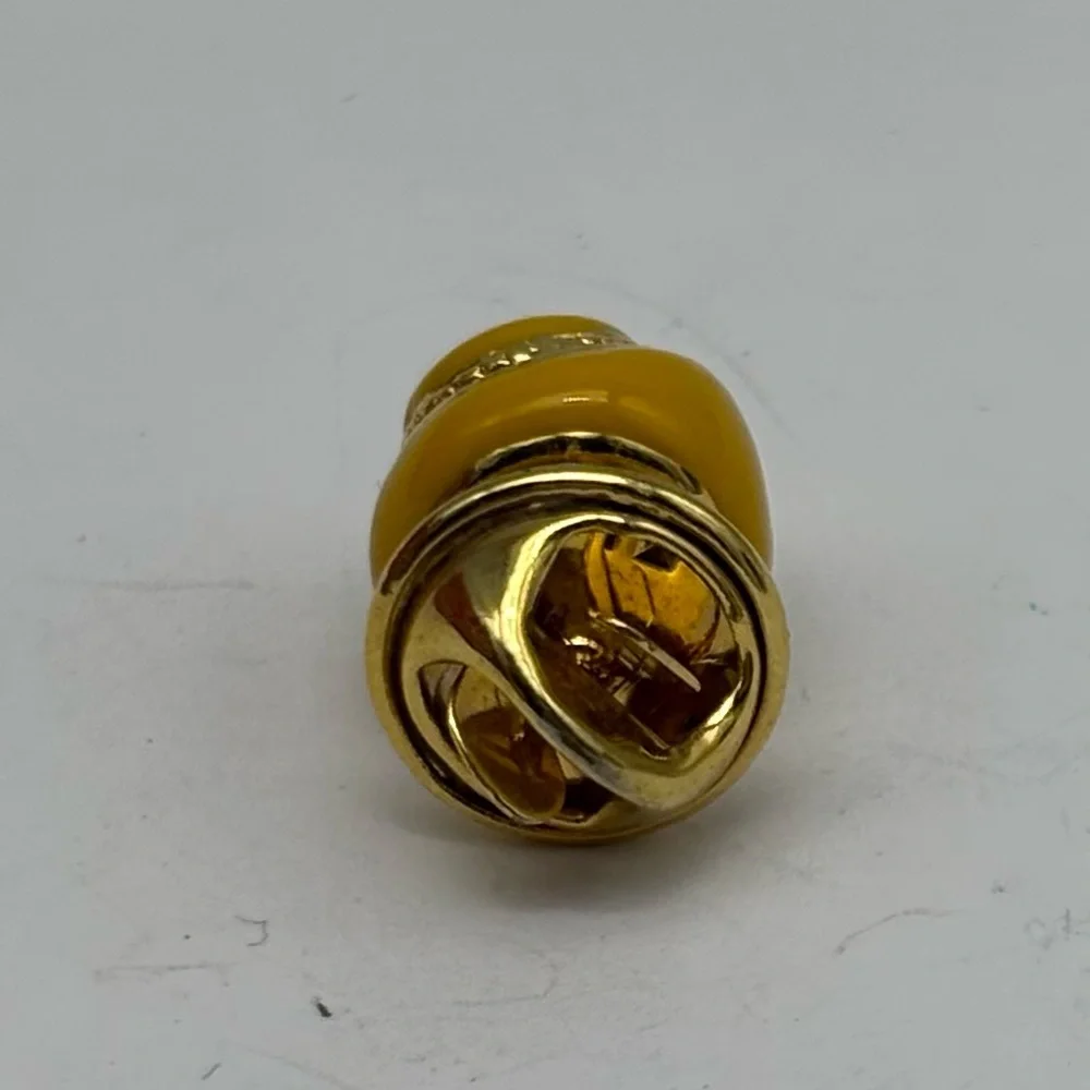 Ladies yellow tennis ball lapel‎ pin brooch